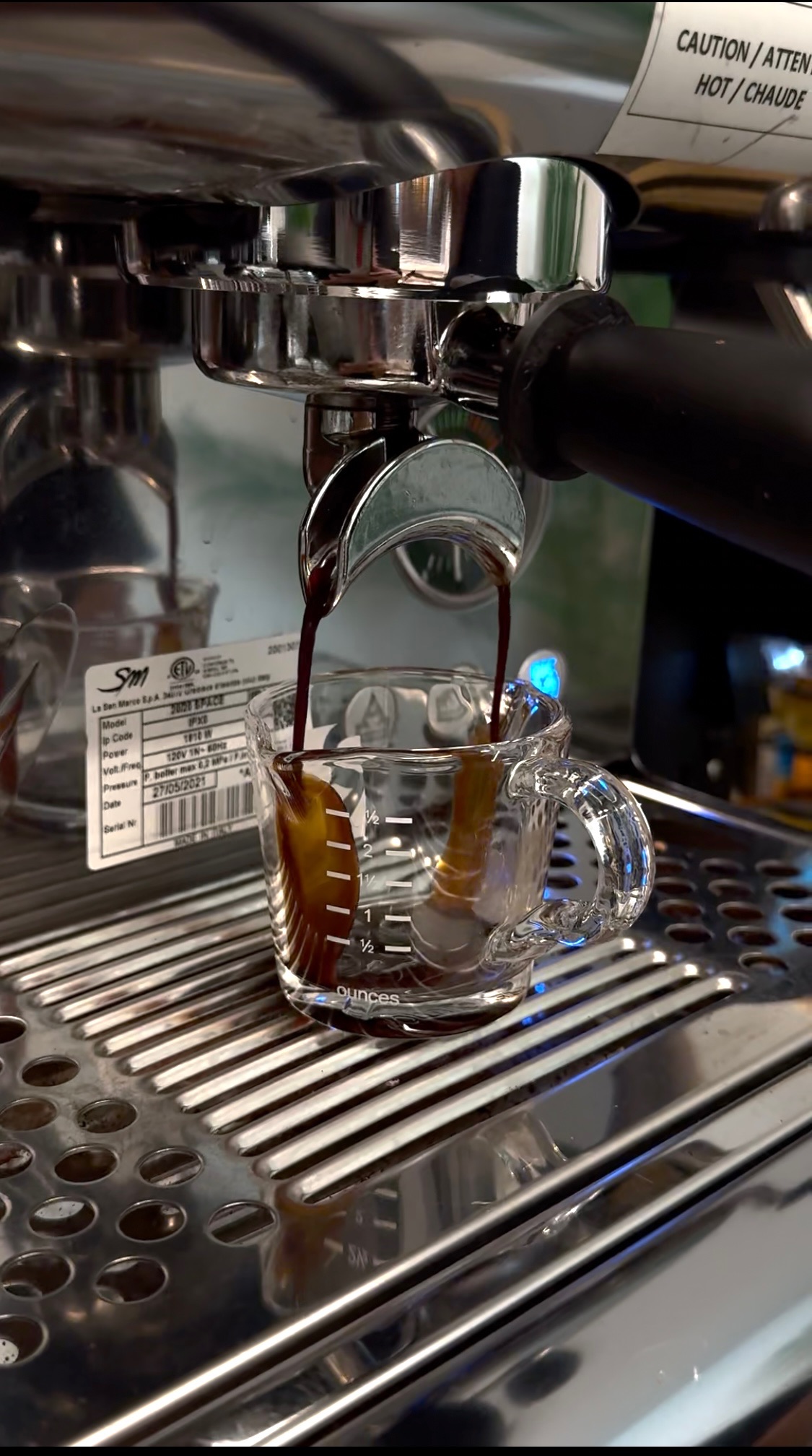 Espresso being pulled