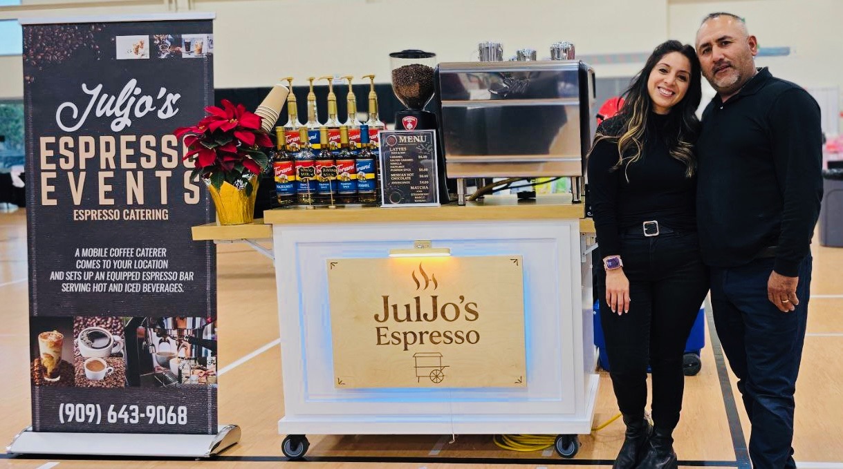 Juljo's Espresso founders with their espresso cart